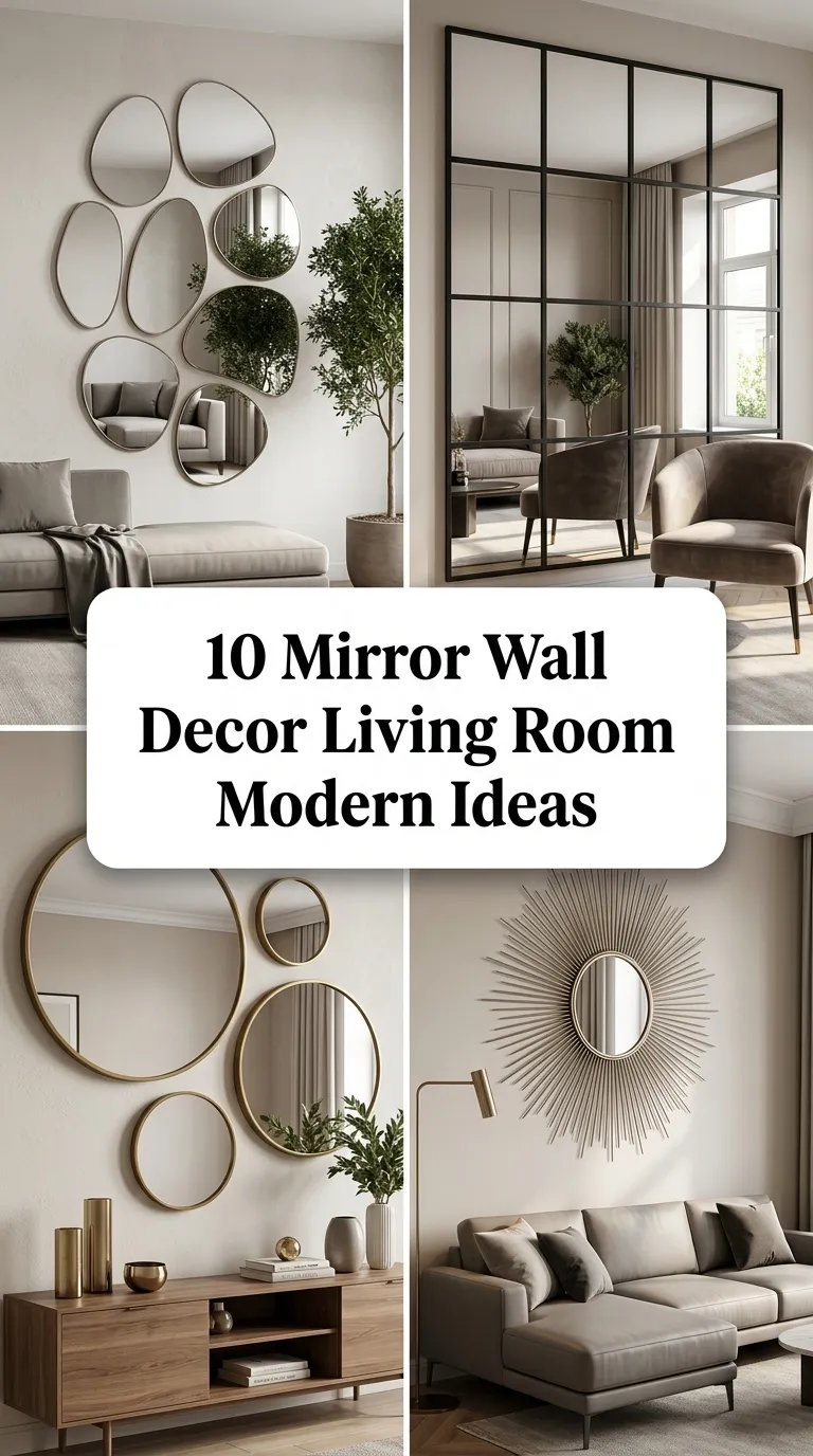 10 Mirror Wall Decor Living Room Modern Ideas