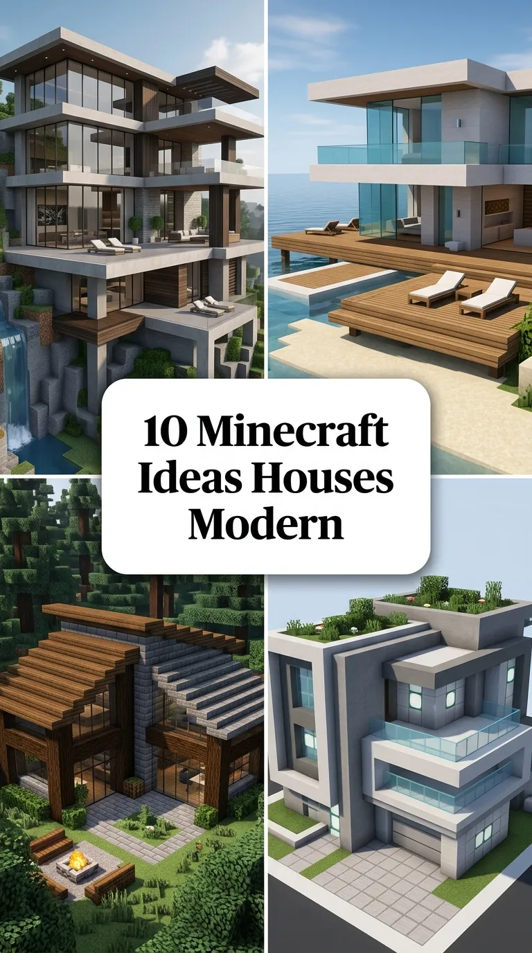 10 Minecraft Ideas Houses Modern
