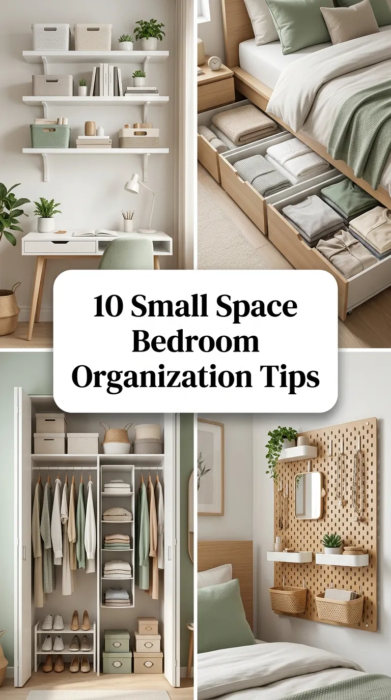 10 Small Space Bedroom Organization Tips
