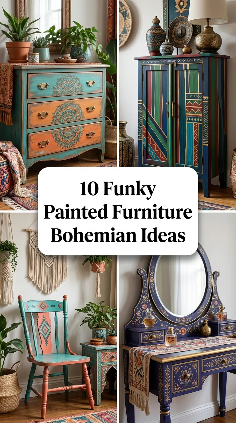 10 Funky Painted Furniture Bohemian Ideas