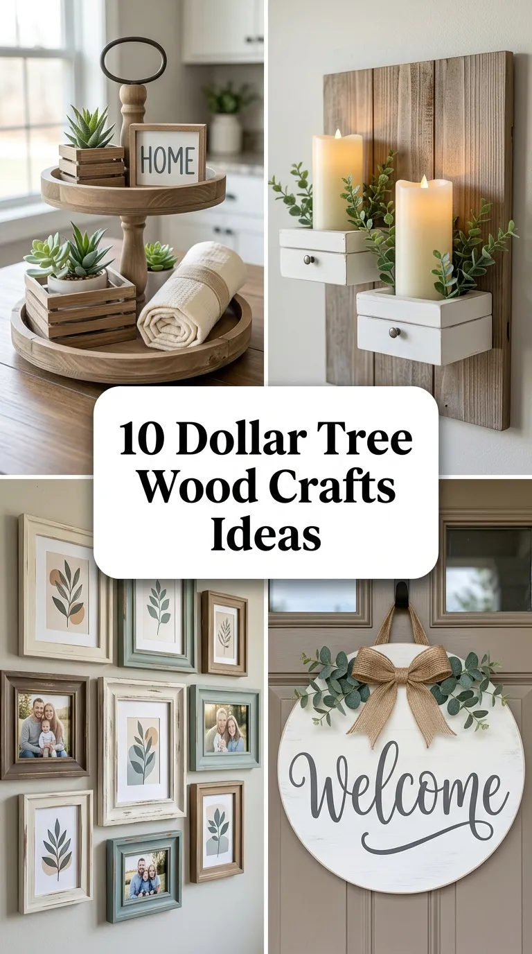 10 Dollar Tree Wood Crafts Ideas