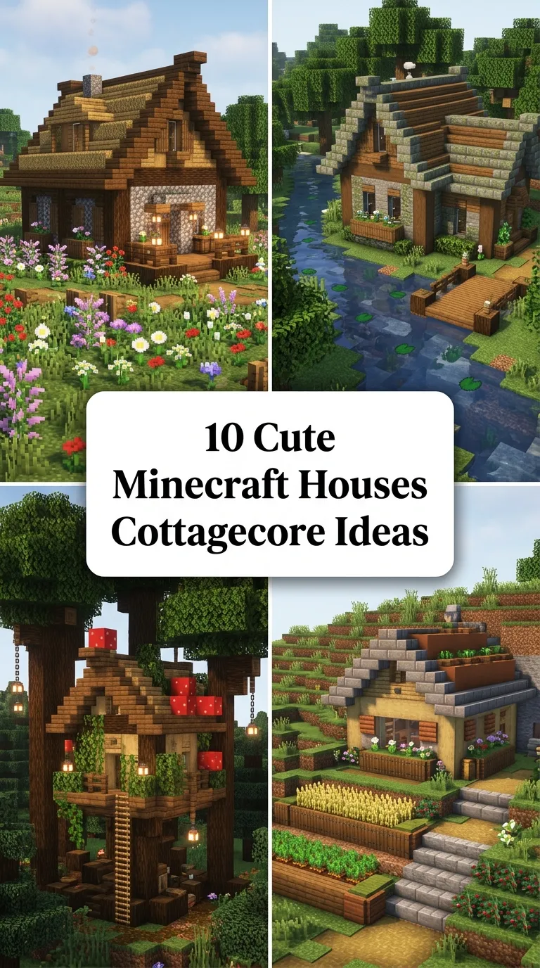 10 Cute Minecraft Houses Cottagecore Ideas