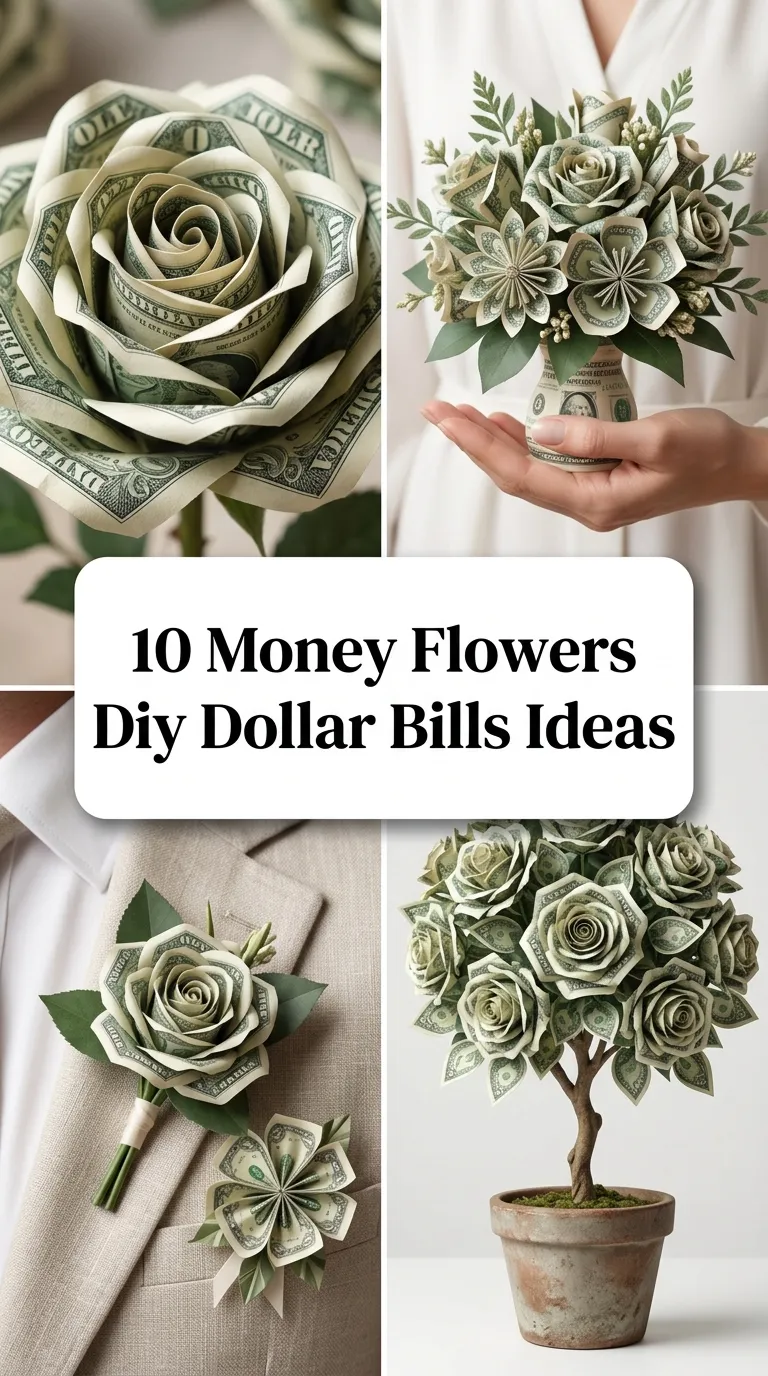 10 Money Flowers Diy Dollar Bills Ideas